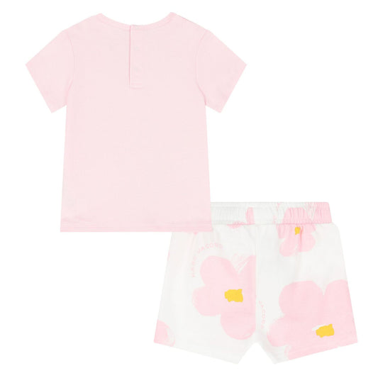 MARC JACOBS Younger Girls Pink Logo T-Shirt + Shorts Set