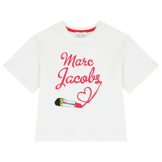 MARC JACOBS W60579/10P Girls White Logo T-Shirt