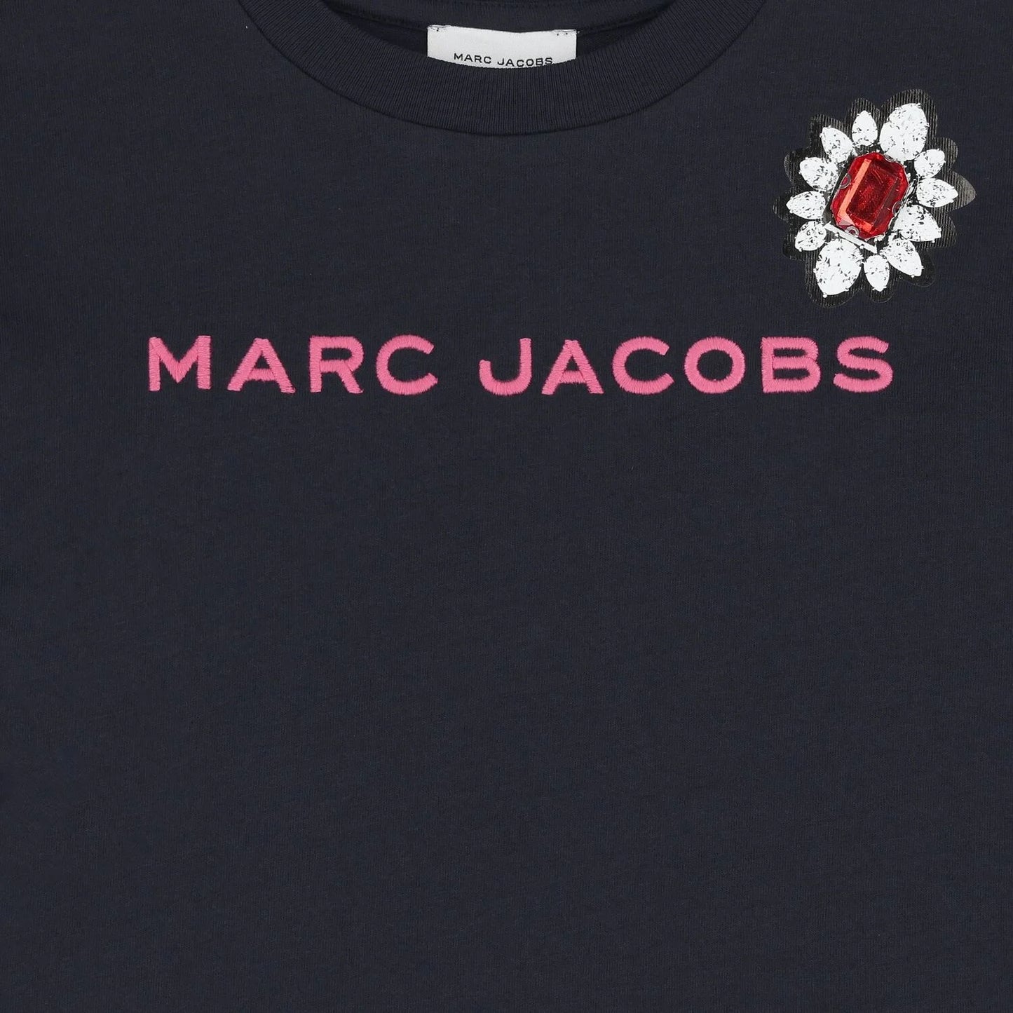 MARC JACOBS W60590/84E Girls Navy Blue Logo T-Shirt