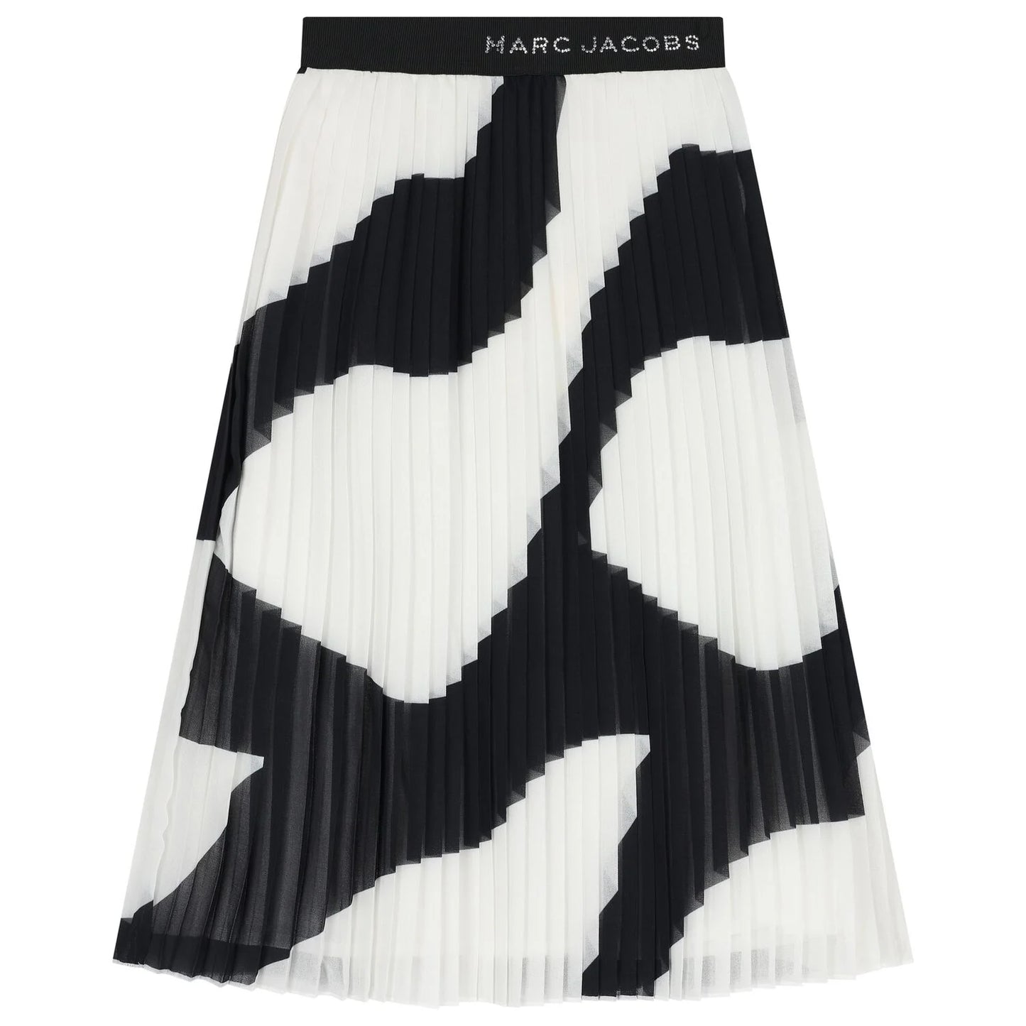 MARC JACOBS W60596/09B Girls Black & Ivory Zebra Pleated Skirt