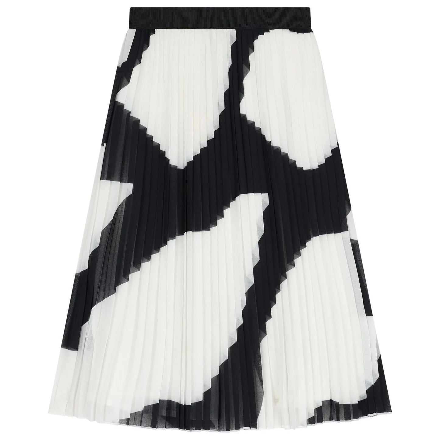 MARC JACOBS W60596/09B Girls Black & Ivory Zebra Pleated Skirt