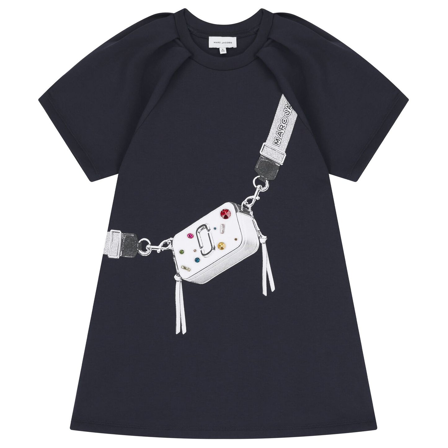 MARC JACOBS W60617/84E Girls Navy Blue Logo Bag Dress