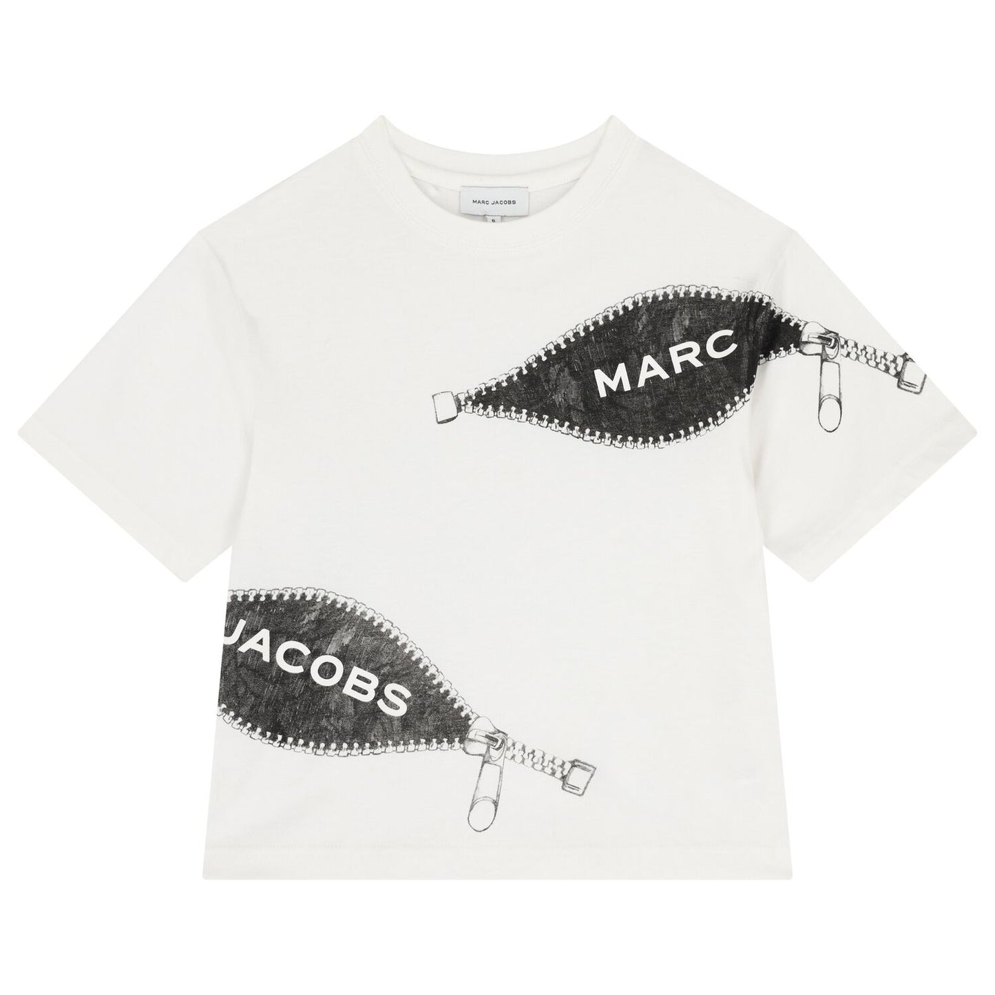 MARC JACOBS W60637/126 Boys White Zipped Logo T-Shirt