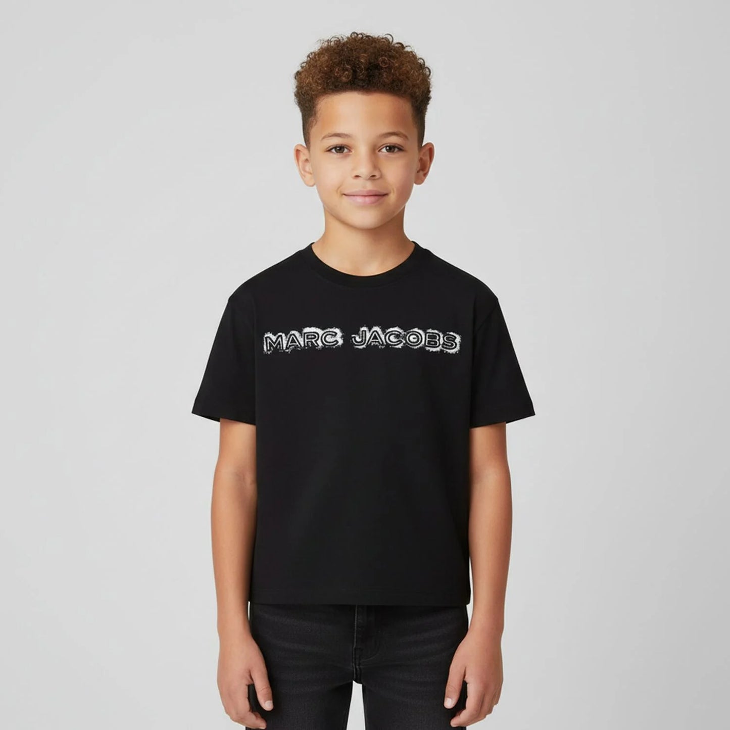 MARC JACOBS W60644/09B Boys Black Logo T-Shirt
