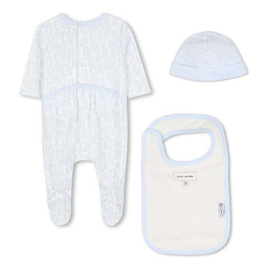 MARC JACOBS W60668/791 Baby Boys Blue Jumbled Logo Babygrow Gift Set