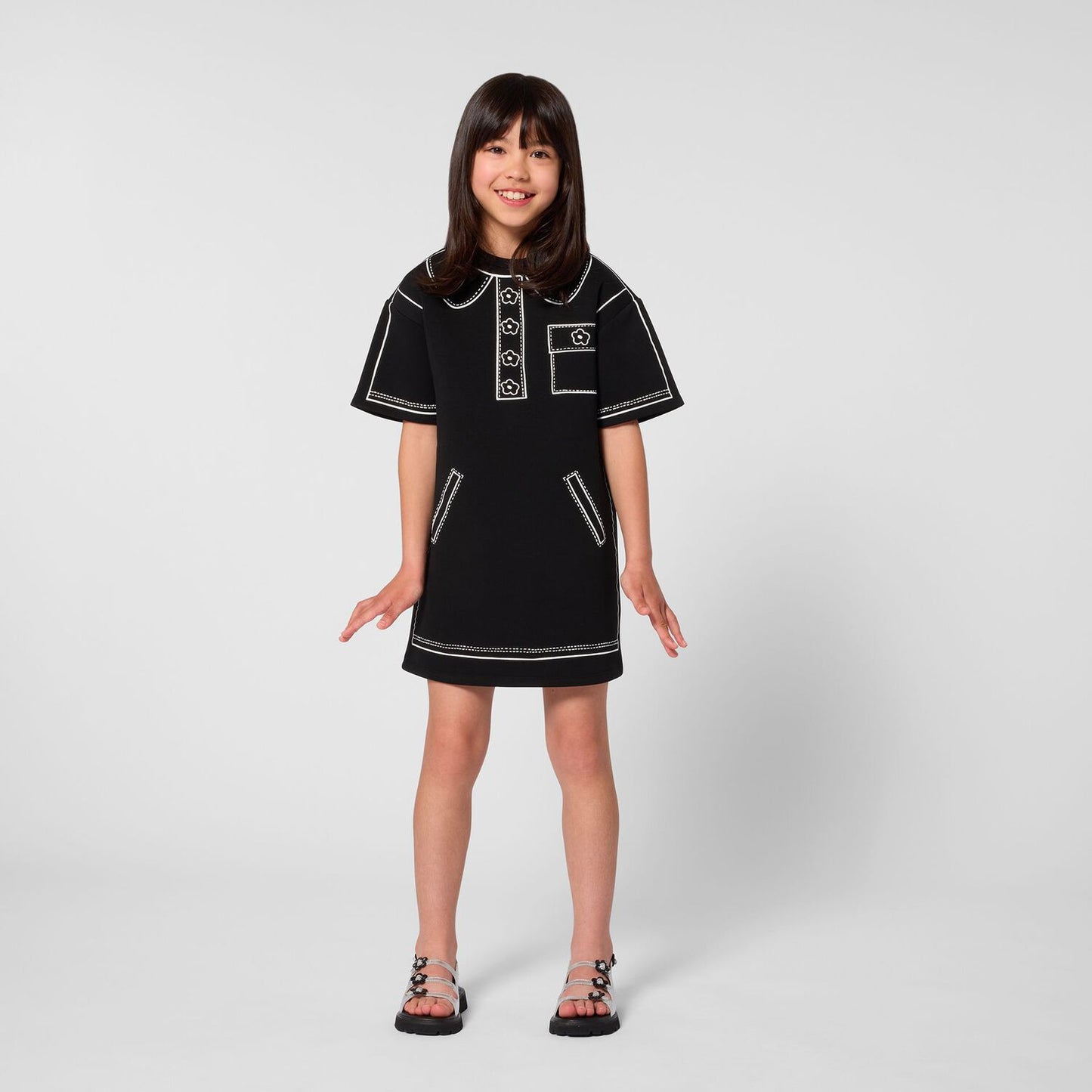 MARC JACOBS Girls Black Printed Dress