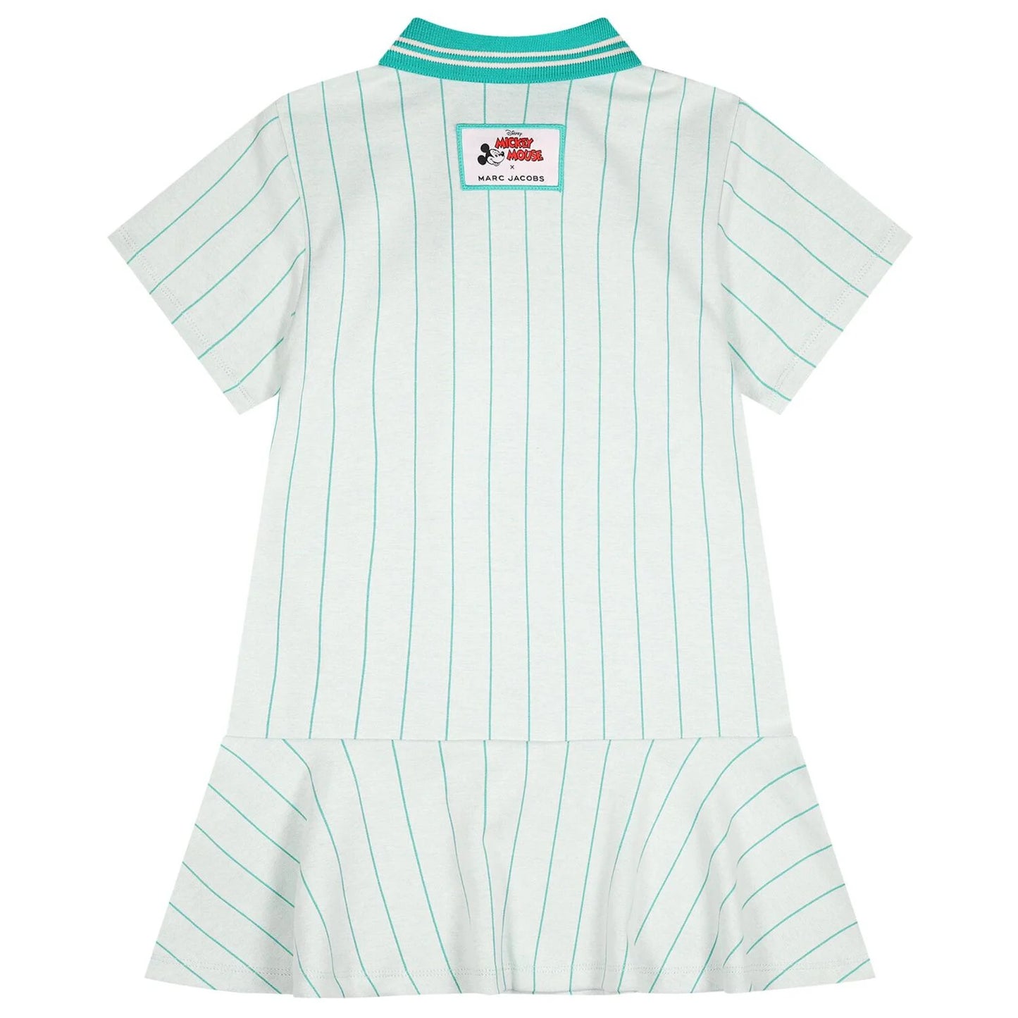 MARC JACOBS Girls Grey & Green Striped Disney Polo Dress
