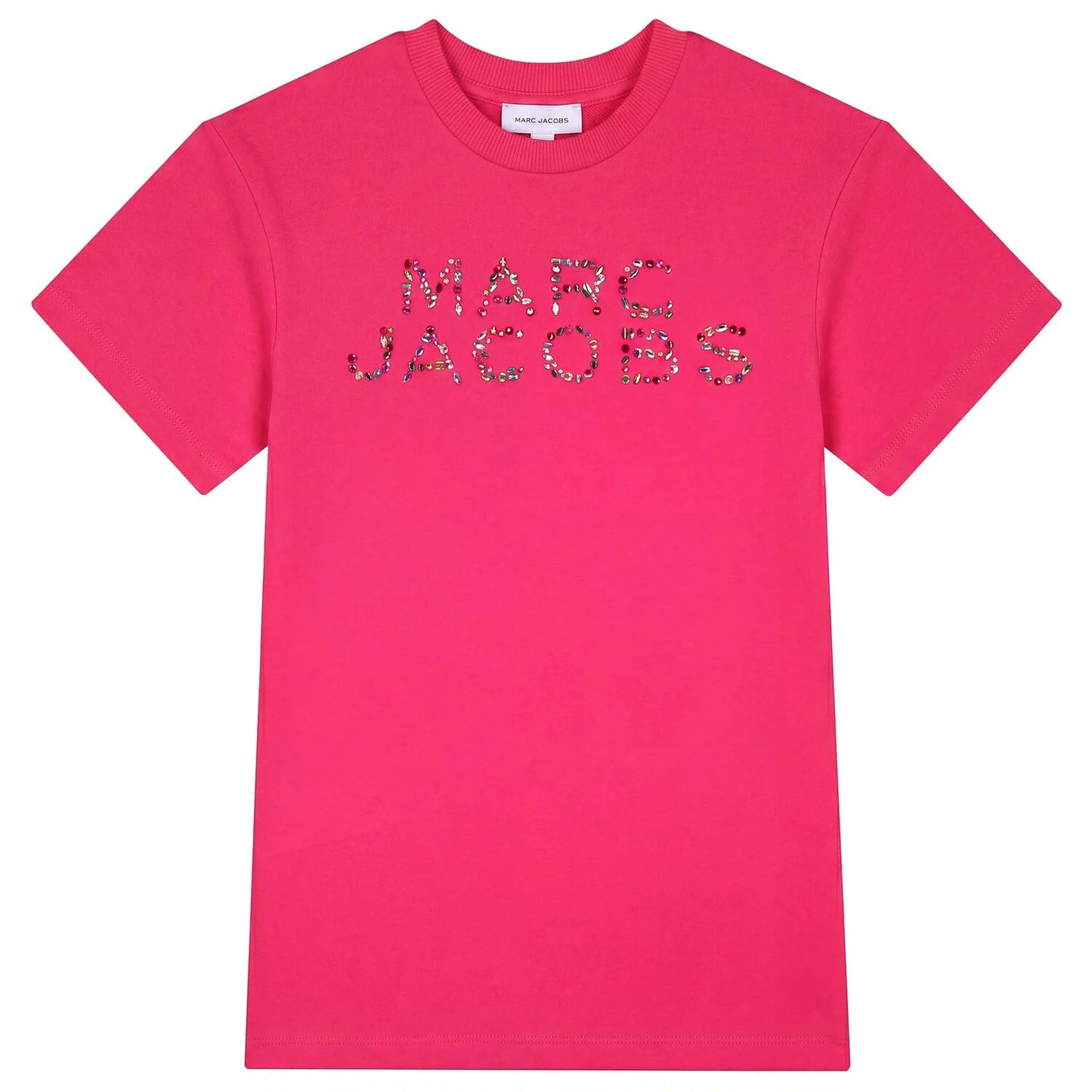MARC JACOBS Girls Pink Embellished Logo Dress