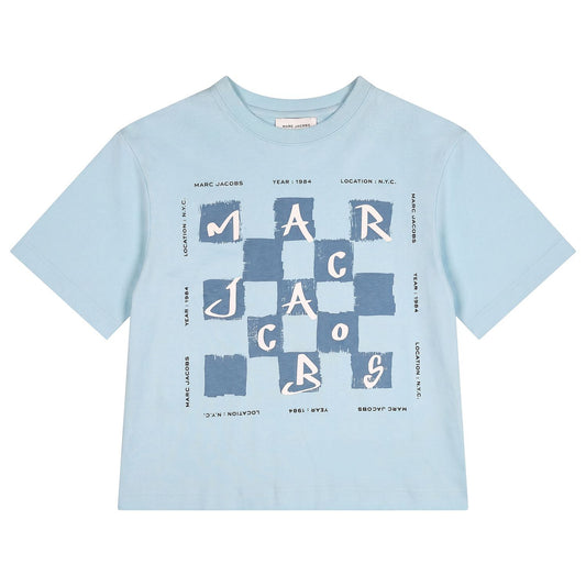 MARC JACOBS Boys Pale Blue Logo T-Shirt
