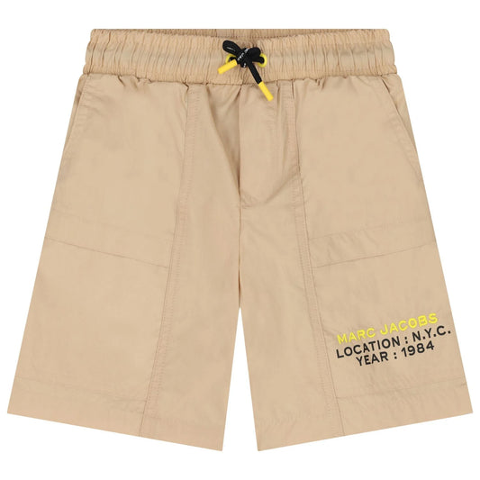 MARC JACOBS Boys Beige Logo Shorts