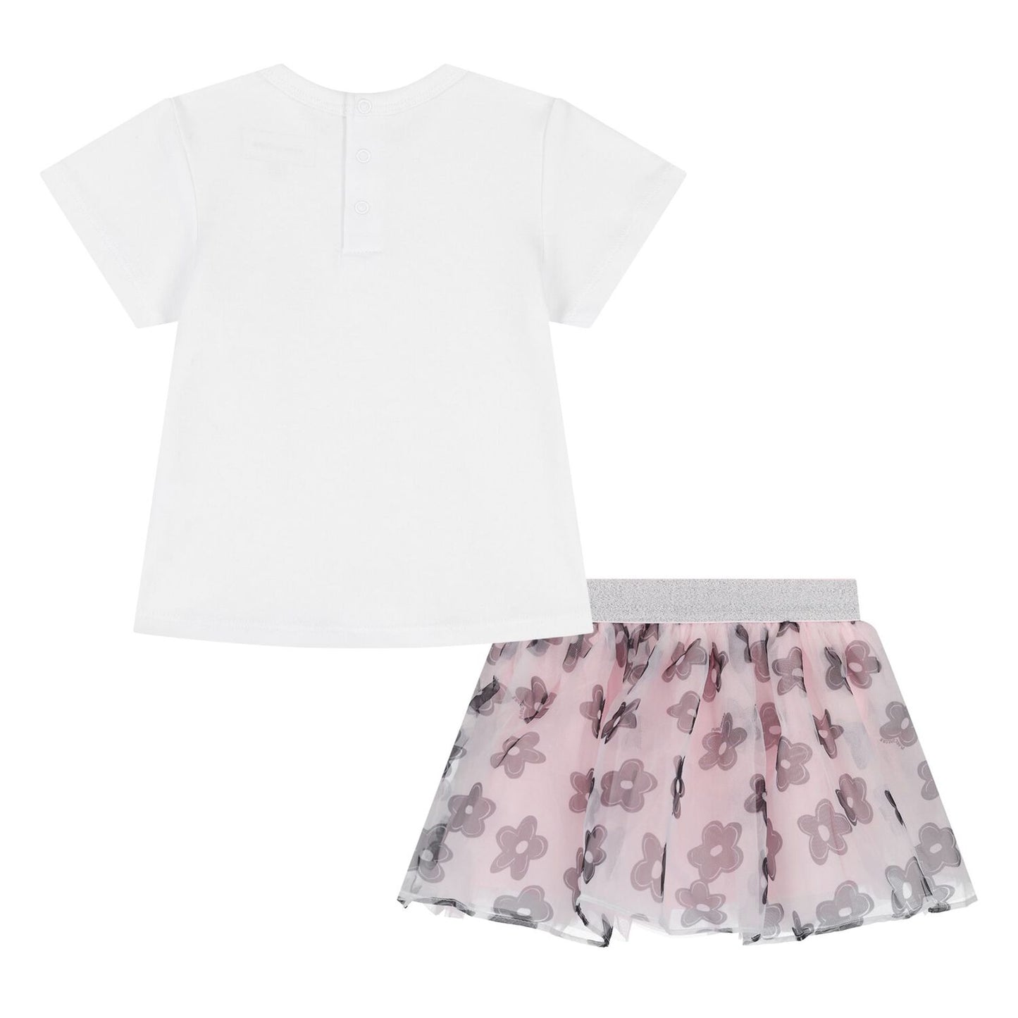 MARC JACOBS Younger Girls White & Pink Flower Skirt