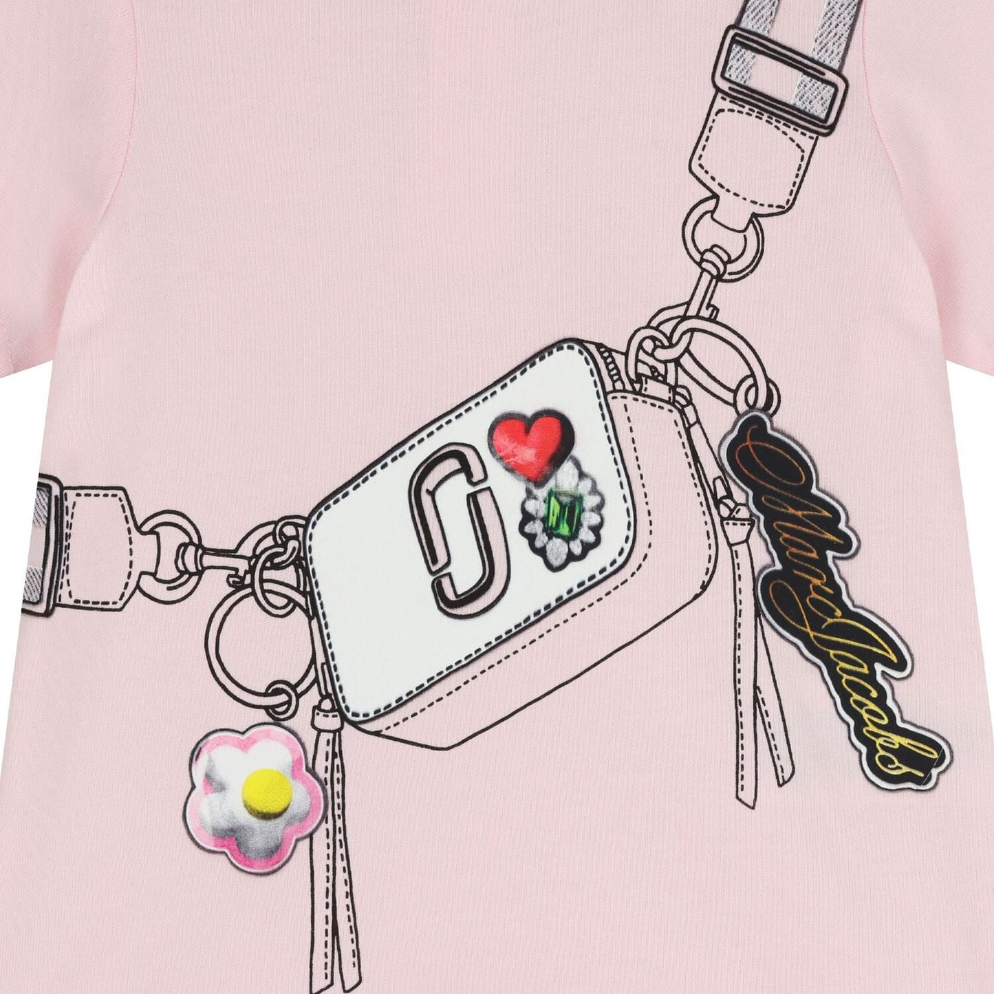 MARC JACOBS Younger Girls Pink & White Bag Shorts Set