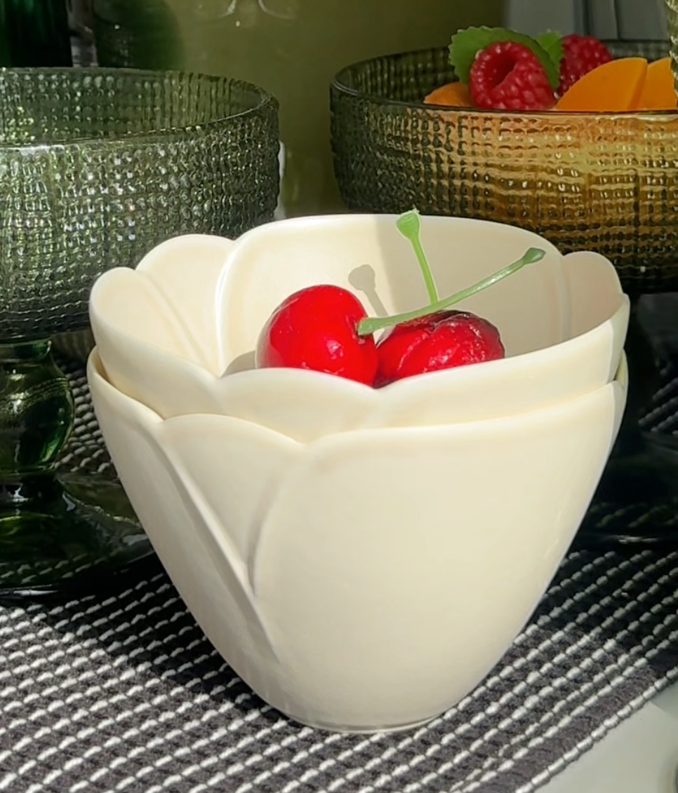 Ceramic Beige Decorative Bowl