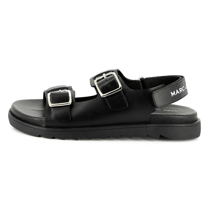 MARC JACOBS Boys Buckled Leather Black Sandals