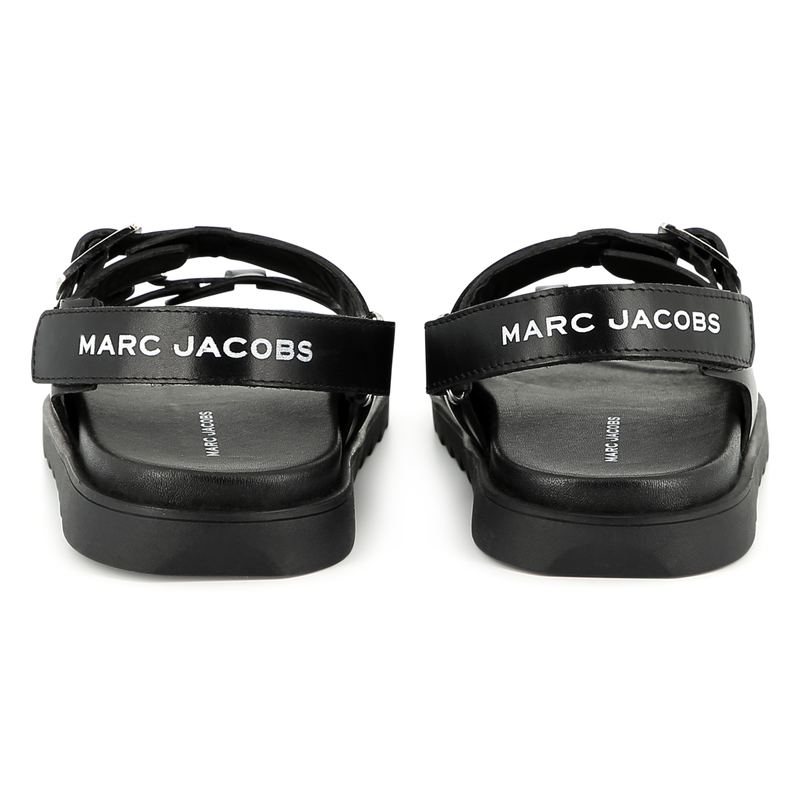 MARC JACOBS Boys Buckled Leather Black Sandals