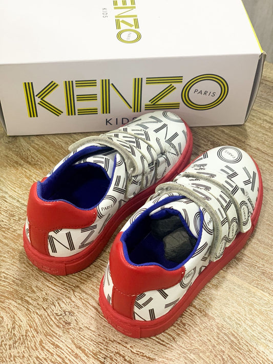 KENZO KIDS Unisex Strapped Sneakers White/Red