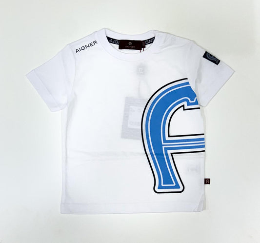 AIGNER Boys White Logo T-Shirts