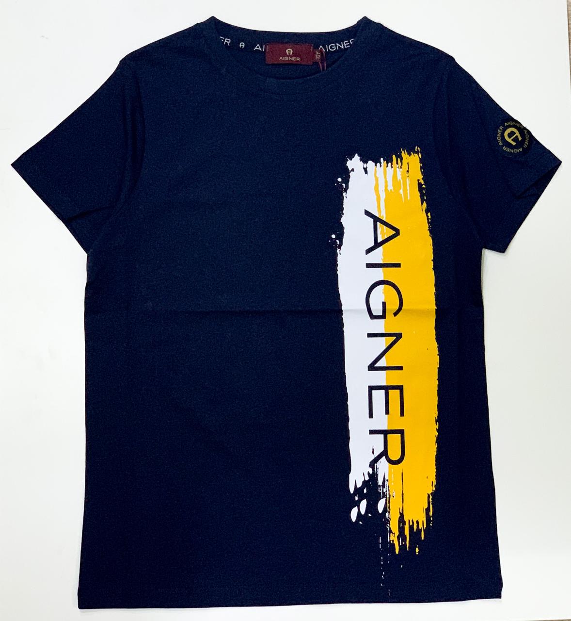 AIGNER Boys Navy Logo T-Shirts