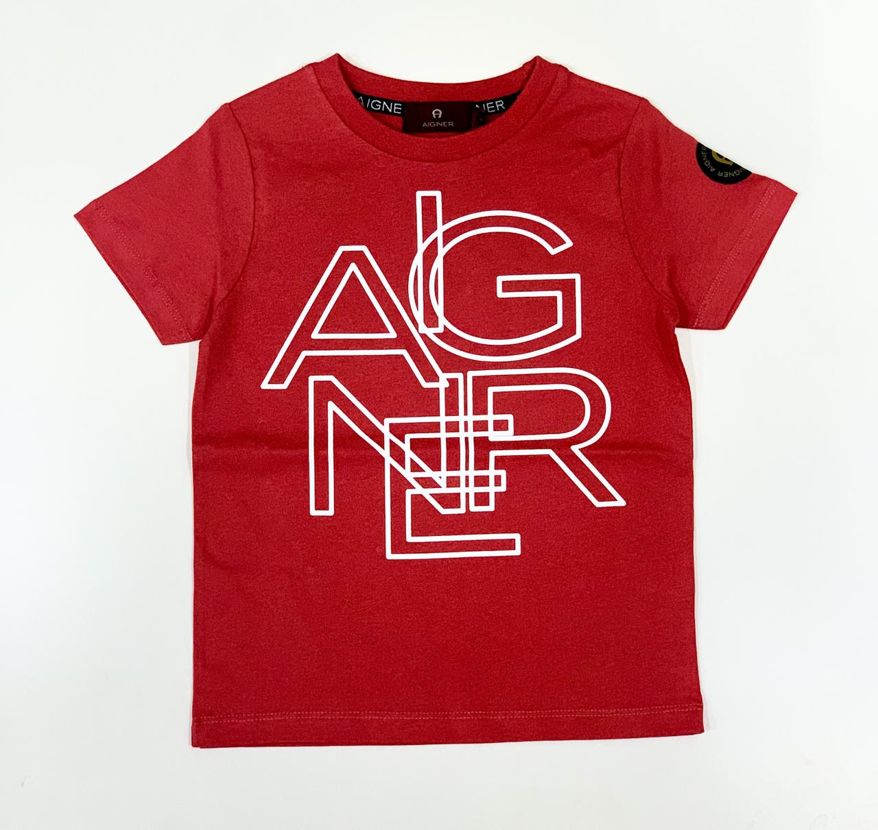 AIGNER Boys Red Logo T-Shirts