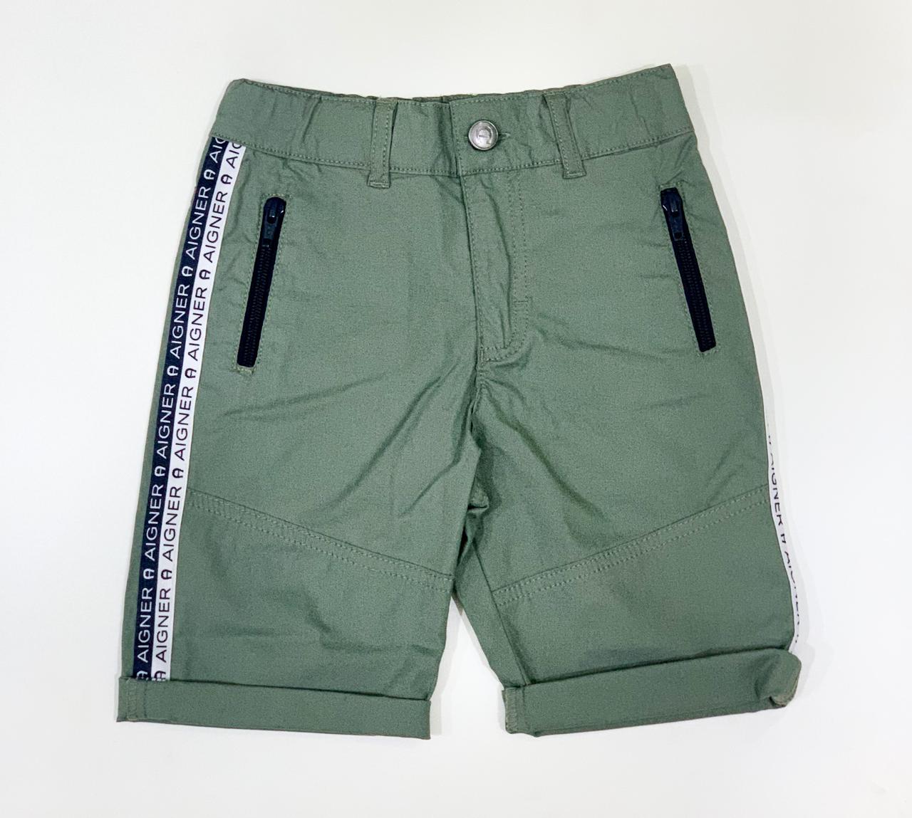 AIGNER Boys Light Green Light Green Logo Shorts