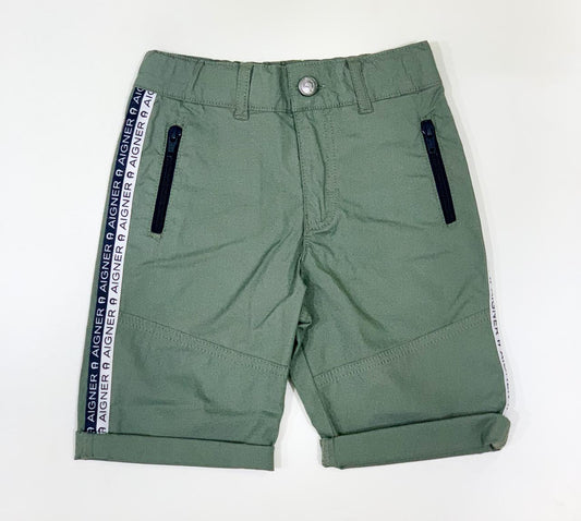 AIGNER Boys Light Green Light Green Logo Shorts