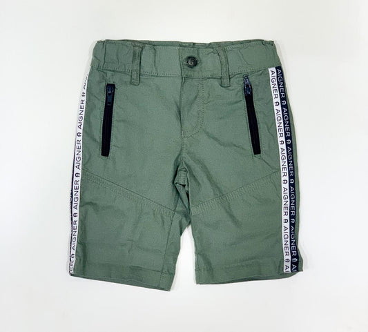 AIGNER Younger Boys Light Green Light Green Logo Shorts