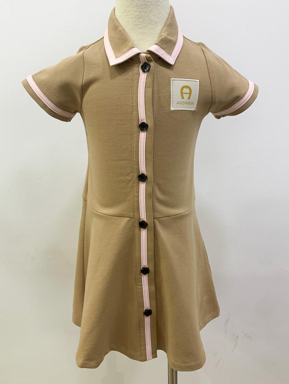 AIGNER Girls Brown Sleeveless Logo Dress