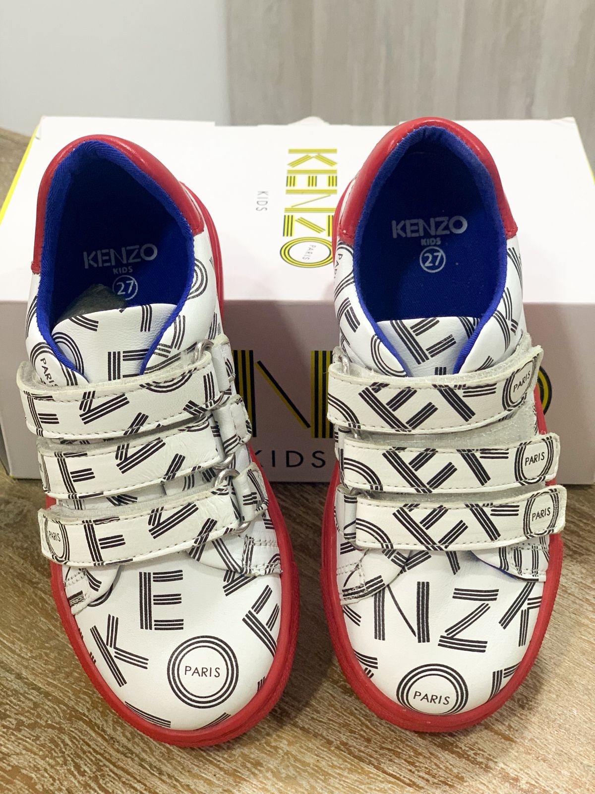 KENZO KIDS Unisex Strapped Sneakers White/Red