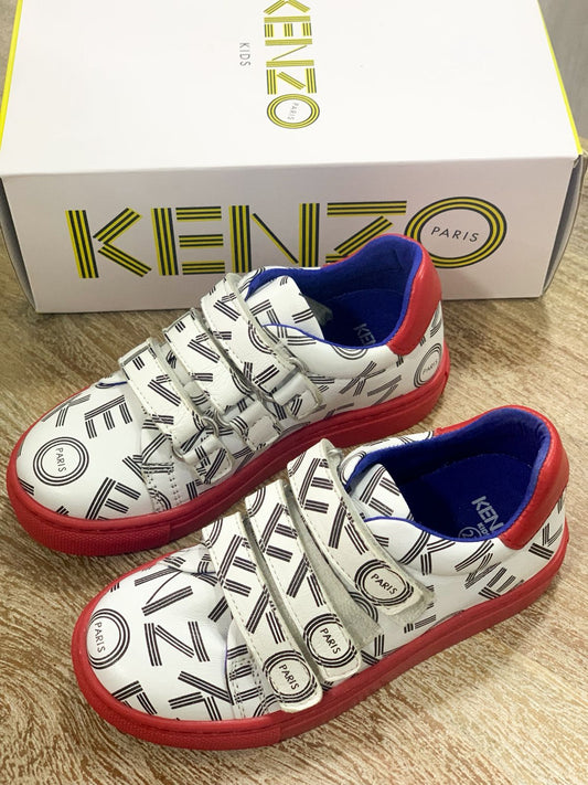 KENZO KIDS Unisex Strapped Sneakers White/Red