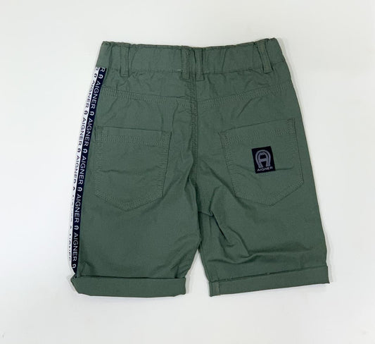 AIGNER Boys Light Green Light Green Logo Shorts