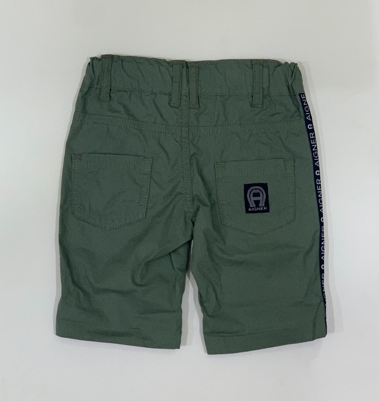 AIGNER Younger Boys Light Green Light Green Logo Shorts