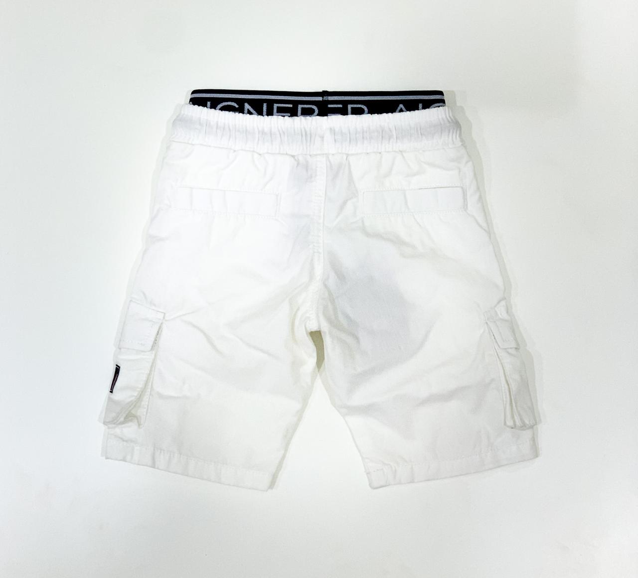AIGNER Boys White Logo Shorts