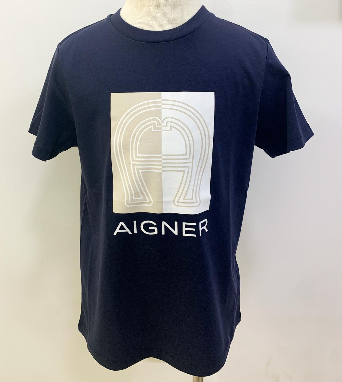 AIGNER Boys Navy Logo T-Shirts