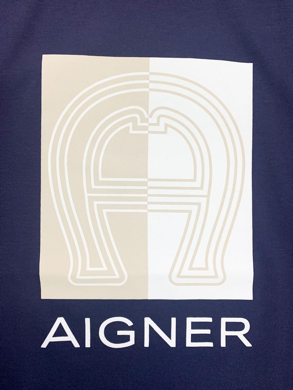 AIGNER Boys Navy Logo T-Shirts