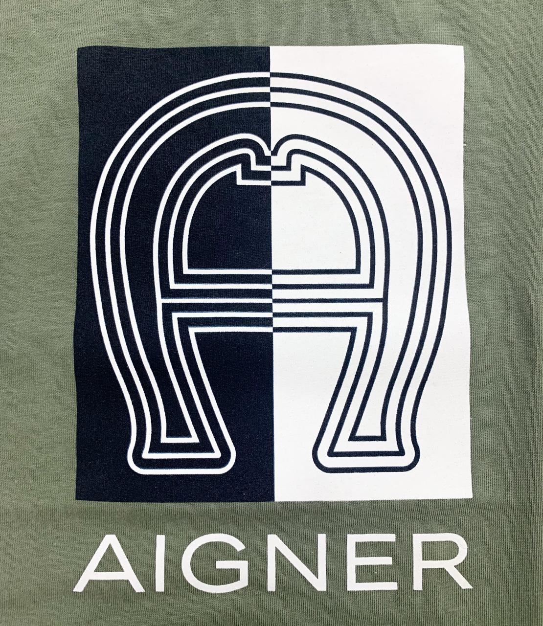 AIGNER Boys Light Green Logo T-Shirts