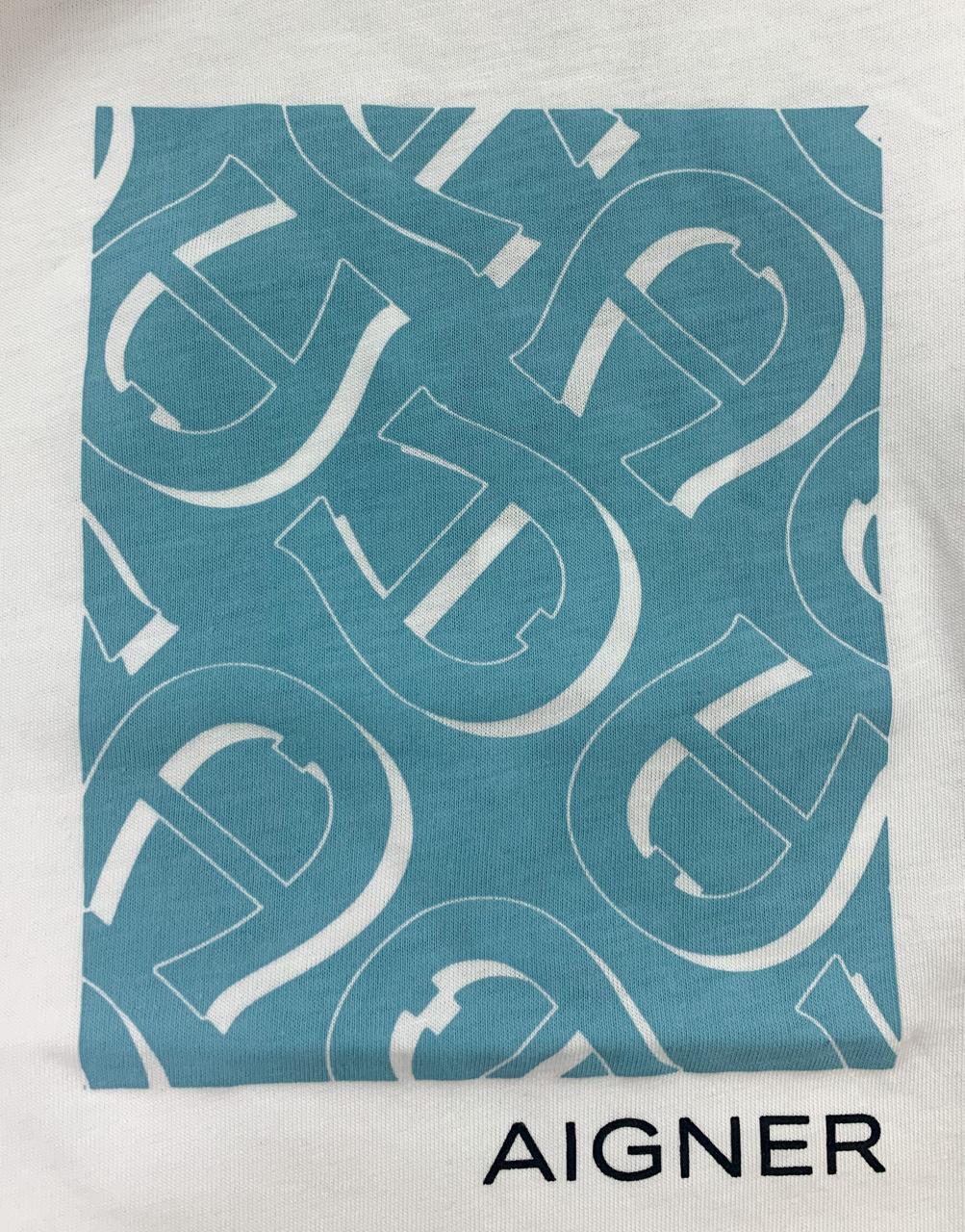 AIGNER Boys White Logo T-Shirts