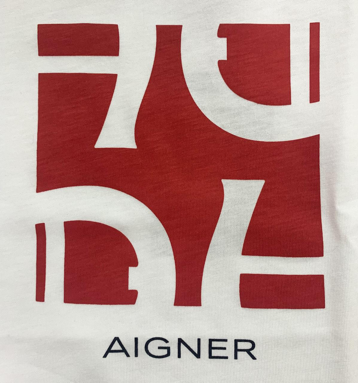 AIGNER Boys White Logo T-Shirts