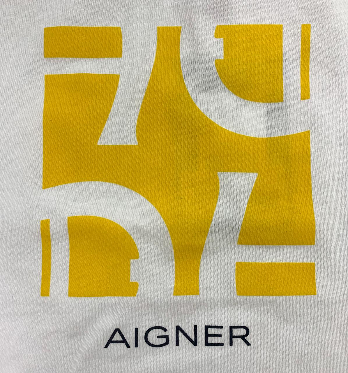 AIGNER Boys White Logo T-Shirts