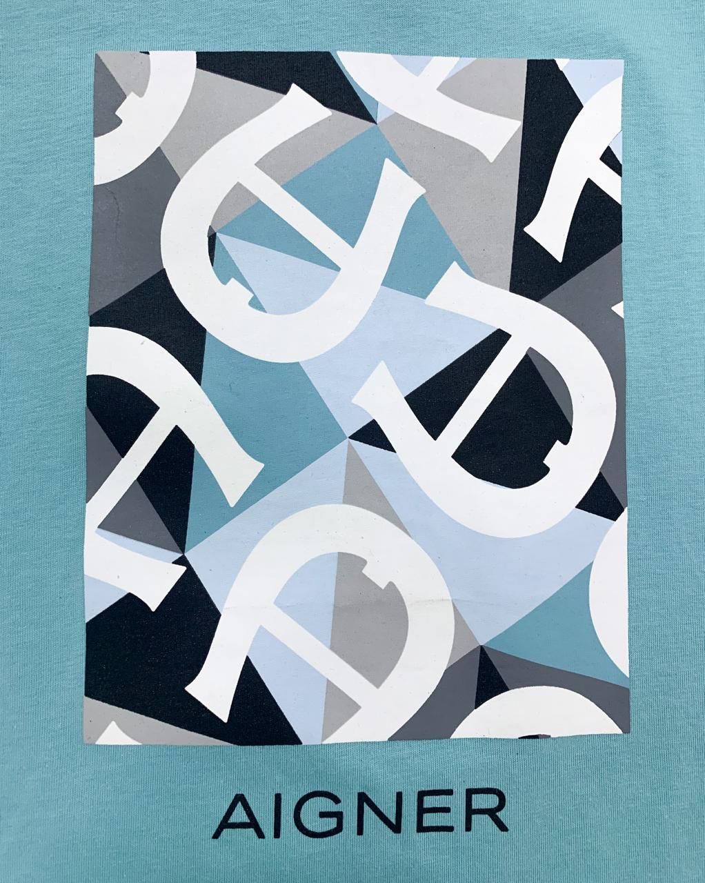 AIGNER Boys Light Green Logo T-Shirts