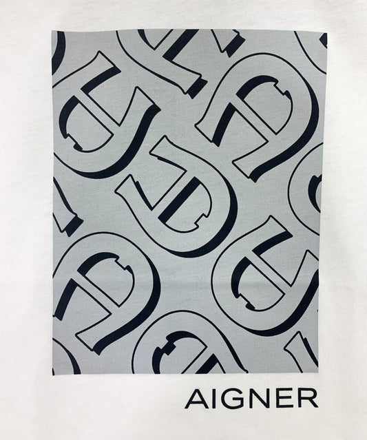 AIGNER Boys White Logo T-Shirts
