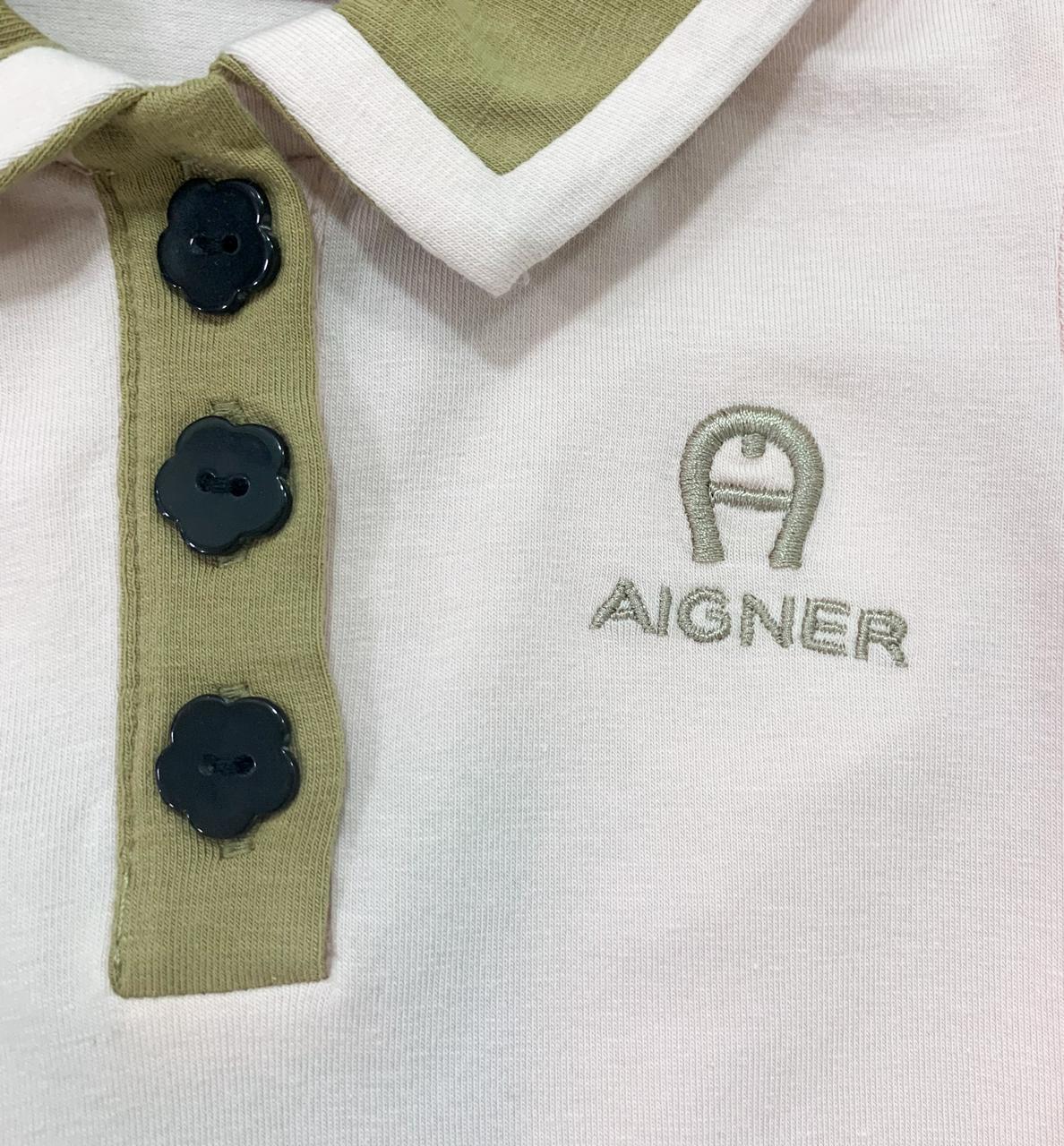 AIGNER Younger Girls Pink & Brown Logo Dress