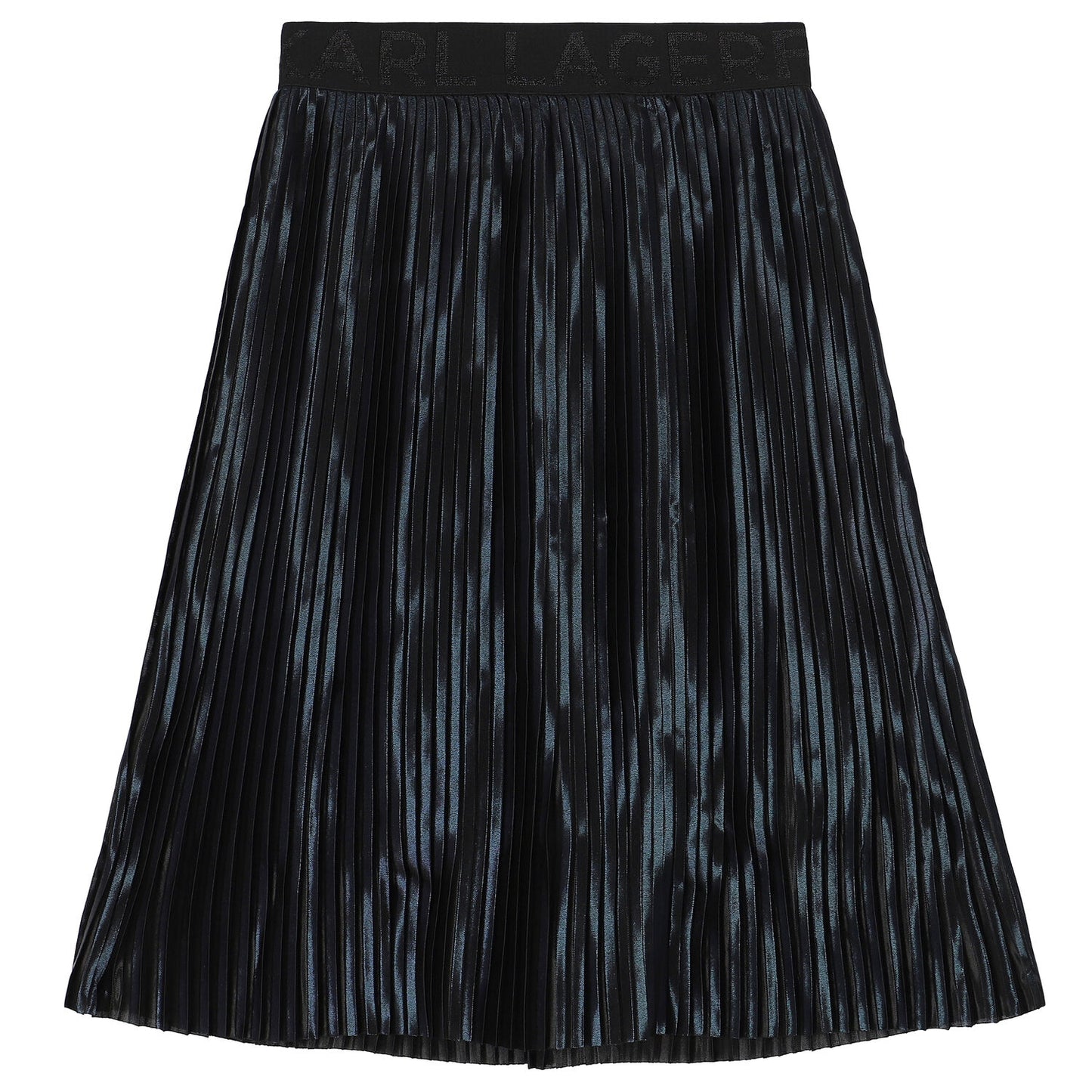 KARL LAGERFELD Girls Navy Logo Pleated Skirt