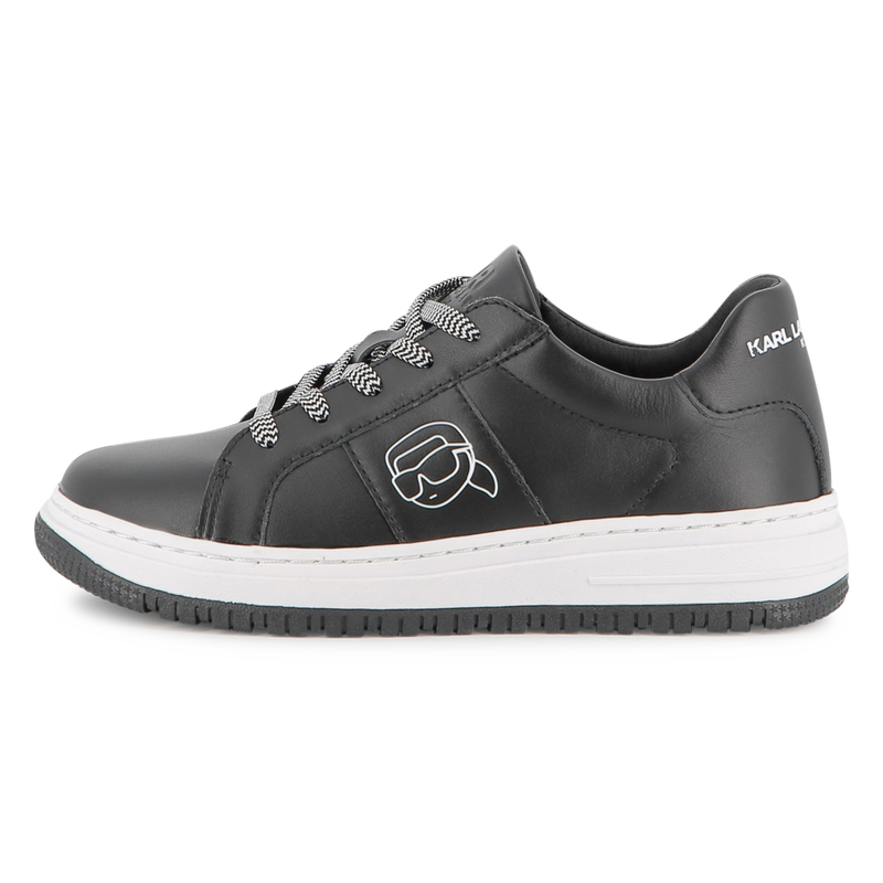KARL LAGERFELD Z30988/09B Kids Black Low-Top Sneakers with Laces