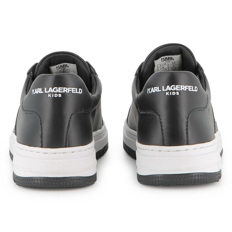 KARL LAGERFELD Z30988/09B Kids Black Low-Top Sneakers with Laces