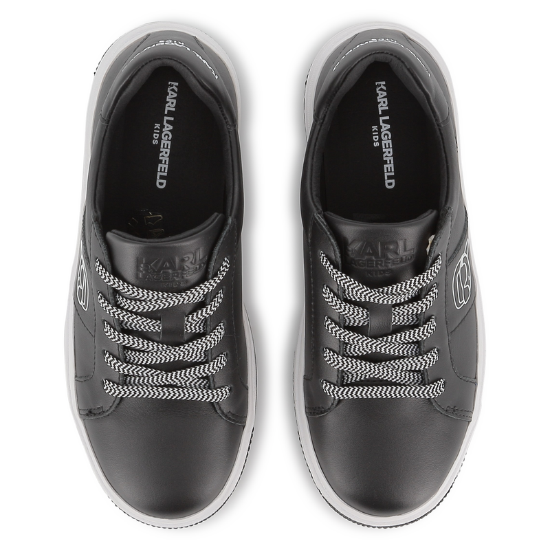 KARL LAGERFELD Z30988/09B Kids Black Low-Top Sneakers with Laces