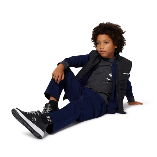 KARL LAGERFELD Z30988/09B Kids Black Low-Top Sneakers with Laces