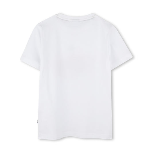 BOSS Baby Boys White Logo Short Sleeve T-Shirt