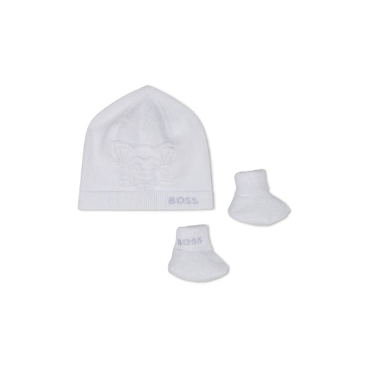 BOSS Baby Unisex Hat & Socks White Knit Set