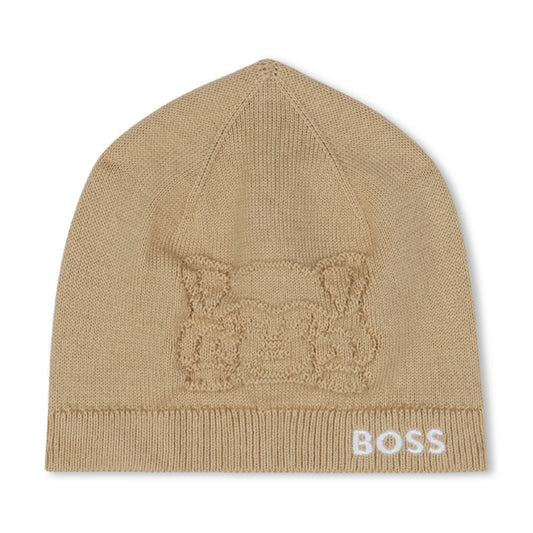 BOSS Baby Boys Hat & Socks Beige Knit Set