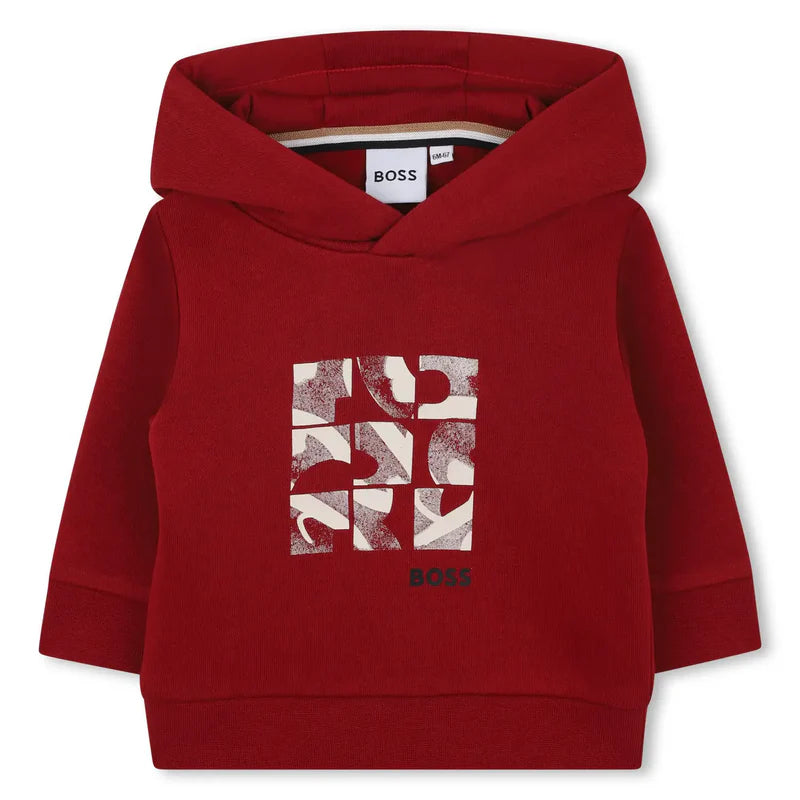 BOSS J52461/96D Younger Boys Red Logo Hoodie